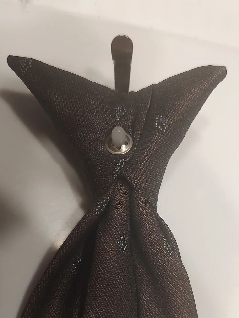 Mid century Boys Clip On Tie Brown/Gray